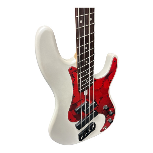 Dingwall SP1 (4) Ducati White Matte  4 String Bass At Bass Central