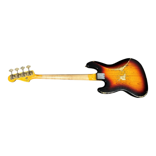 Fender Custom Shop Time Machine Heavy Relic 1961 Jazz Bass, Faded Bleached 3 Tone Sunburst /Rosewood 4 String Bass At Bass Central
