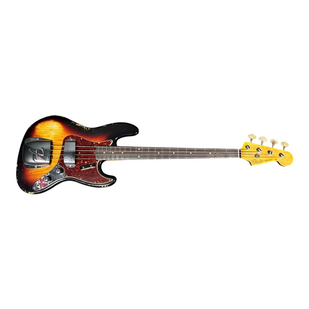 Fender Custom Shop Time Machine Heavy Relic 1961 Jazz Bass, Faded Bleached 3 Tone Sunburst /Rosewood 4 String Bass At Bass Central