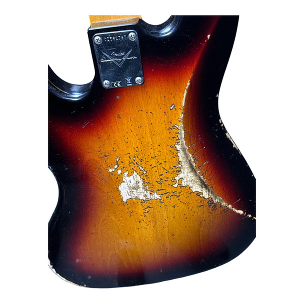 Fender Custom Shop Time Machine Heavy Relic 1961 Jazz Bass, Faded Bleached 3 Tone Sunburst /Rosewood 4 String Bass At Bass Central