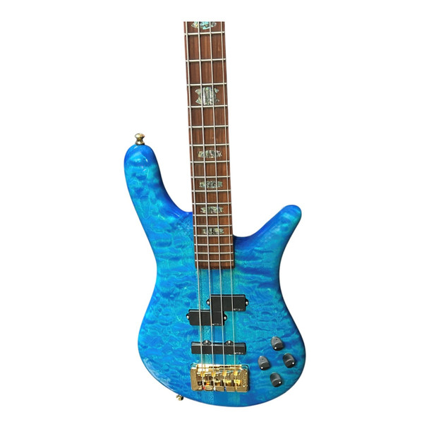 Spector USA NS-2, Bahama Blue Gloss / Pau Ferro 1.5 Nut 8 LBS 4 String Bass At Bass Central
