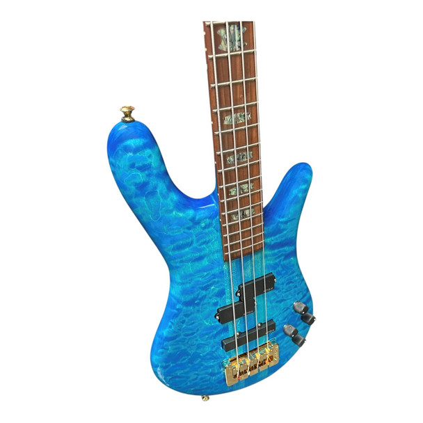 Spector USA NS-2, Bahama Blue Gloss / Pau Ferro 1.5 Nut 8 LBS 4 String Bass At Bass Central