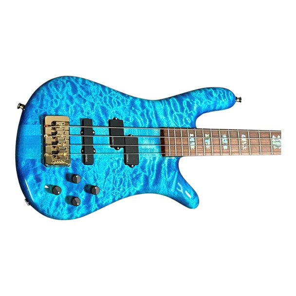 Spector USA NS-2, Bahama Blue Gloss / Pau Ferro 1.5 Nut 8 LBS 4 String Bass At Bass Central
