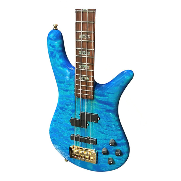 Spector USA NS-2, Bahama Blue Gloss / Pau Ferro 1.5 Nut 8 LBS 4 String Bass At Bass Central