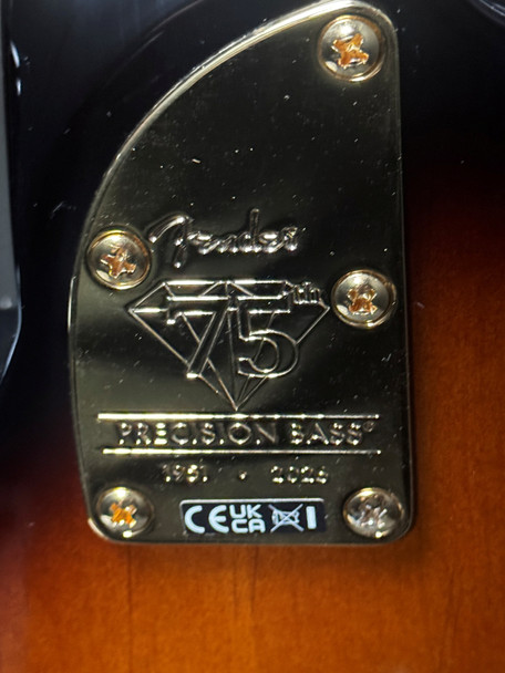 Fender AM Pro 75th Anniversary P-Bass, 2TSB / Maple  4 String Bass At Bass Central