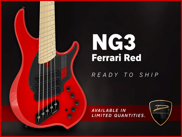 Dingwall NG-3 (5), LIMITED Ferrari Red / Maple 5 String Bass At Bass Central