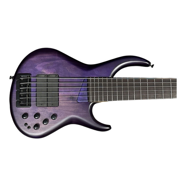 MTD USA  Super 6, Trans Purple/Ash /Rosewood 6 String Bass At Bass Central