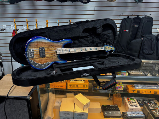 Ernie Ball Music Man 2025 BFR LTD Edition StingRay 4 H, Paua Blue/Maple  4 String Bass At Bass Central