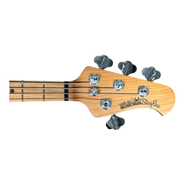 Ernie Ball StingRay 4 H SHORT SCALE, Trans Blue/ Roasted Maple  4 String Short scale bass At Bass Central