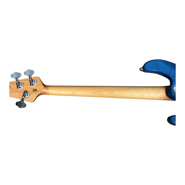 Ernie Ball StingRay 4 H SHORT SCALE, Trans Blue/ Roasted Maple  4 String Short scale bass At Bass Central