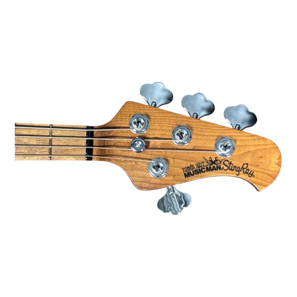 Ernie Ball StingRay 4 H SHORT SCALE, Ghostwood/ Roasted Maple 4 String Short Scale Bass At Bass Central