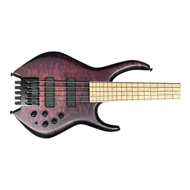MTD USA 534-24  Headless,Dark Purple Burst / Roasted Birdseye Maple 5 String Bass At Bass Central