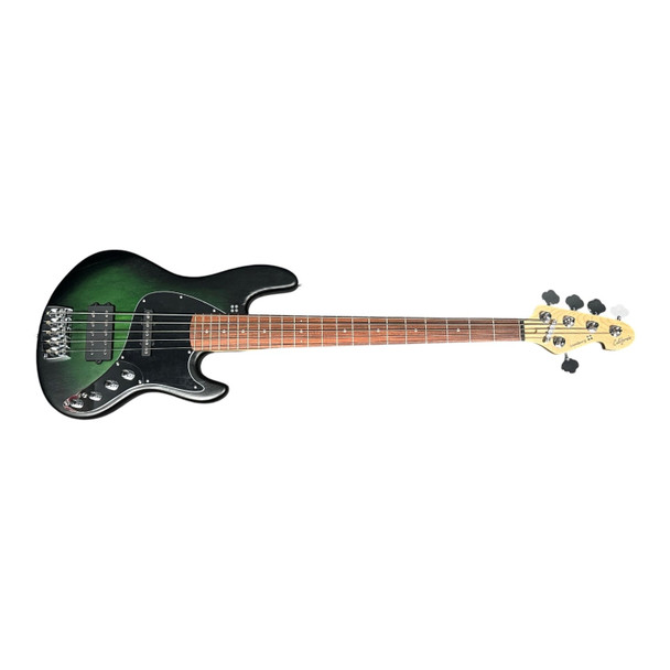 Sandberg Cal. TM-5 SuperLight, Green Burst / Pau Ferro 5 String Bass At Bass Central