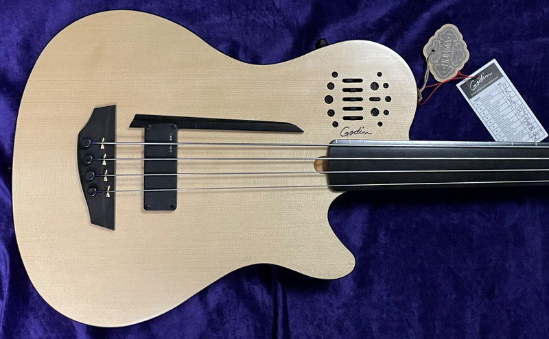 Godin Acoustic/Electric A4 Ultra FRETLESS, Natural / Richlite Fingerboard