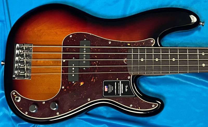 Fender AM Pro II (5) Precision, 3-Tone Sunburst / Rosewood 5 String Bass At Bass Central
