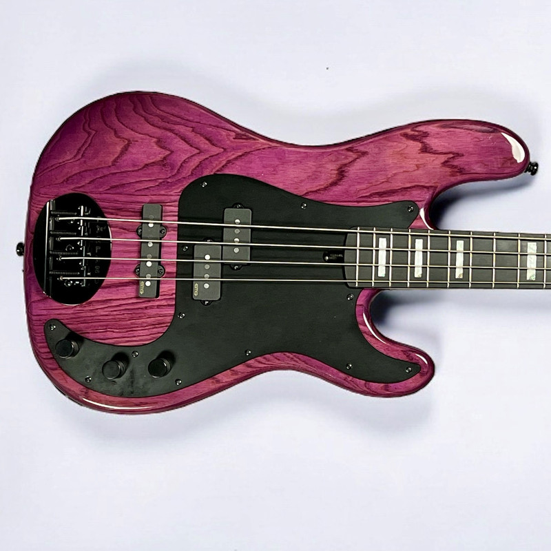 Lakland Skyline 44-64 Custom GZ, Trans Purple 4 String Bass At Bass Central