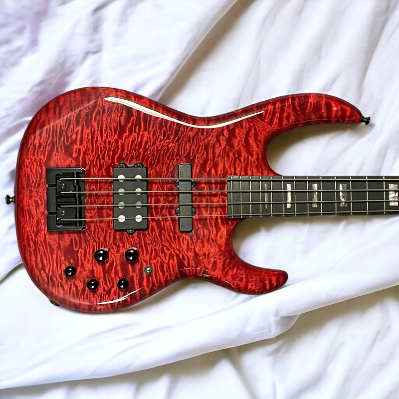 Carvin LB-70 (4). Trans Red / Ebony (2000) *Pre-Owned by Beaver Felton *Excellent Cond.