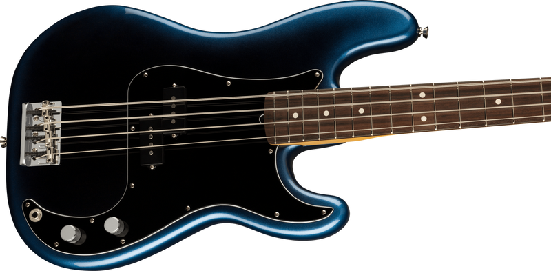 Fender AM Pro II Precision Bass, Dark Night / Rosewood 4 String Bass At Bass Central