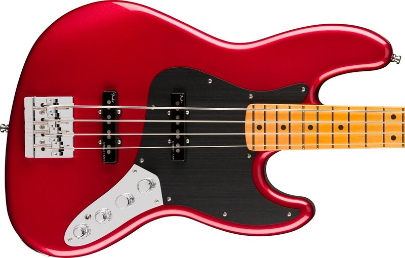 Fender American Ultra II Jazz Bass, Sinister Red / Maple 4 String Bass At Bass Central