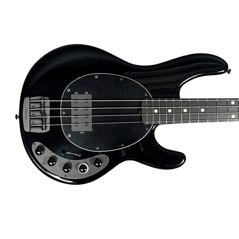 Ernie Ball Music Man StingRay 4 "DarkRay", Obsidian Black / Ebony 4 String Bass At Bass Central