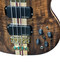 Alembic Stanley Clarke Sign Deluxe, Walnut/ Ebony / Red Side LED's 4 String Bass At Bass Central