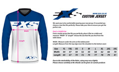 EXS Custom Jersey Sizing Chart