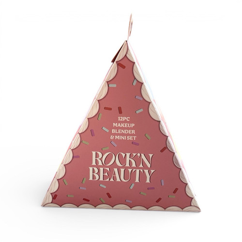 Rock N Beauty 12pc Makeup Blender & Mini Set Latex-Free Cake Box Gift