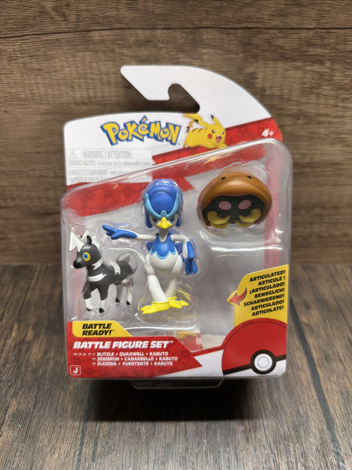 Pokémon Battle Ready Figures Blitzle Quaxwell Kabuto Jazwares 3-Pack New