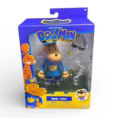 Dog Man Action Figure w/ Sunglasses & Handcuffs DreamWorks Jakks New