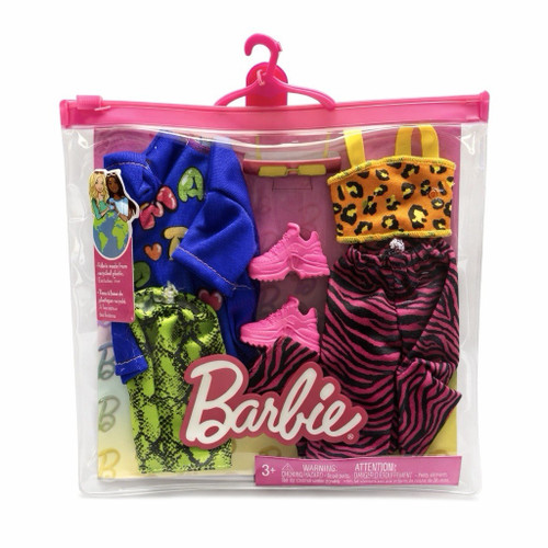Barbie Doll Clothes Fashion Pack Outfits Shoes Animal Print Tops Pants New