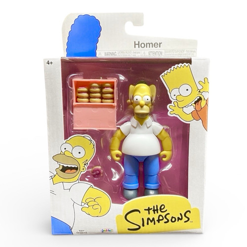 The Simpsons Homer Simpson Action Figure w/ Donut Box Jakks Pacific New