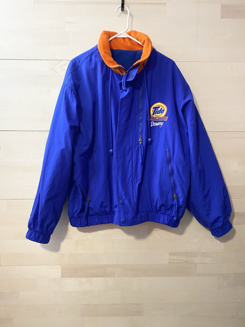 Vintage Tide Racing Reversible Jacket Blue Orange Mens XL NASCAR Promo