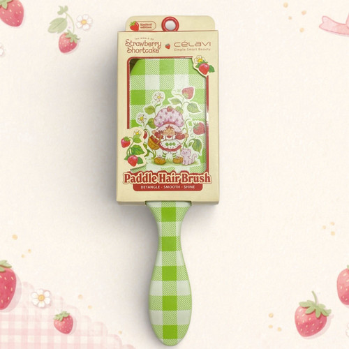 Strawberry Shortcake Paddle Hair Brush CÉLAVI Limited Edition Green Gingham
