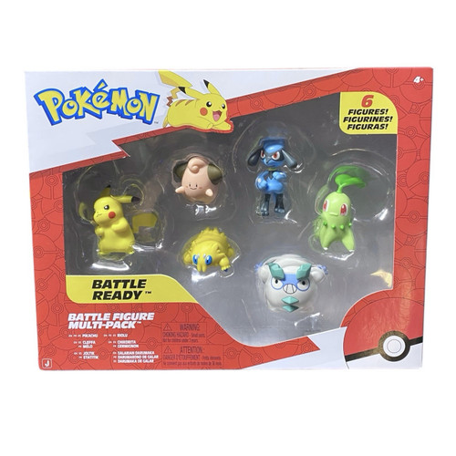 Pokemon Battle Ready 6 Figure Multi-Pack Pikachu Riolu Chikorita Cleffa Pokemon