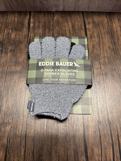 Eddie Bauer Exfoliating Shower Gloves 2-Pack Body Scrub Bath Gloves New