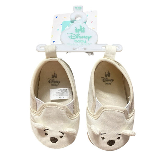 Disney Baby Bear Crib Shoes 9–12 Months Cream Slip On Soft Sole New
