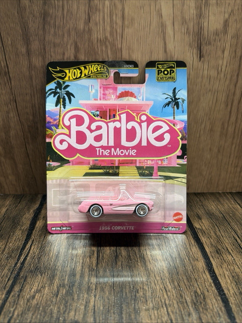 Hot Wheels Barbie Movie 1956 Corvette Premium Pop Culture Diecast Real Riders