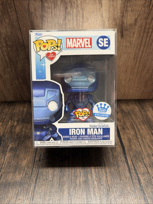 Funko Pop Marvel Iron Man SE Make-A-Wish Exclusive Bobble-Head w/ Protector