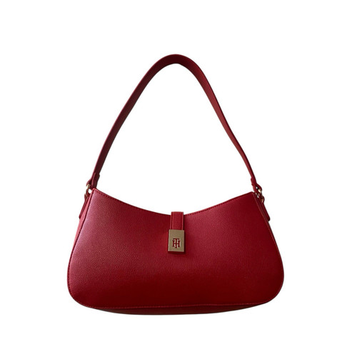 Tommy Hilfiger Red Shoulder Bag Purse Gold Logo New With Tags