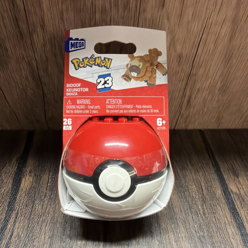 Brand New Mega Pokemon Bidoof Construx Building Set Series 23 Poke Ball
