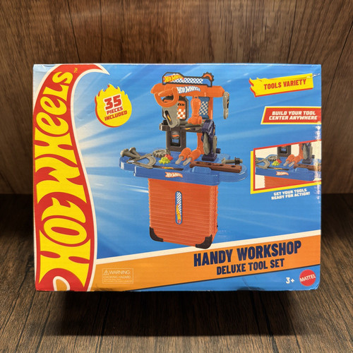 Hot Wheels 2025 Handy Workshop Deluxe Kids Tool Set Playset New 35 Pieces Incld