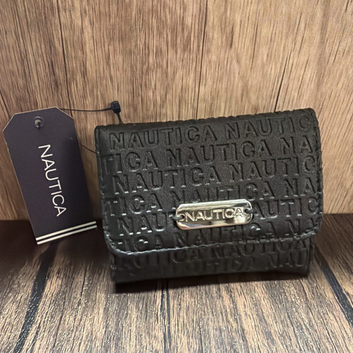 Nautica RFID Blocking Black Flap Wallet Womens Multifunction NWT $35 MSRP