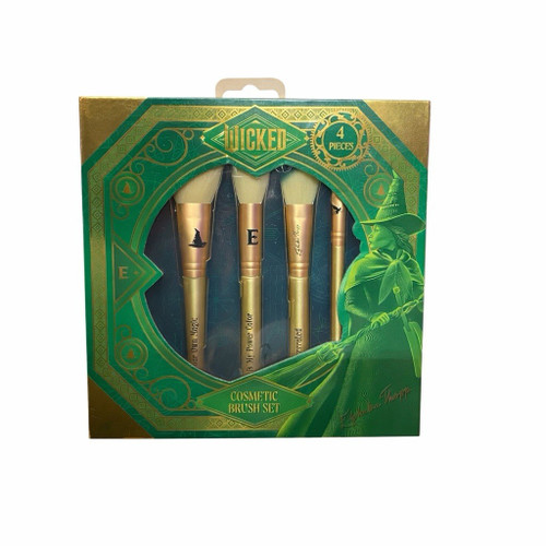 Wicked 4pc Makeup Brush Set Gold Handles Universal Studios Licensed Gift
