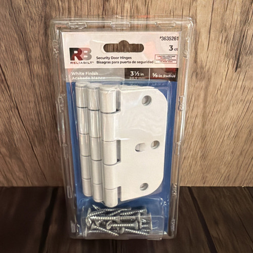 Reliabilt 3-1/2 Inch Door Hinges White Finish Pack of 3 Security Hinges
