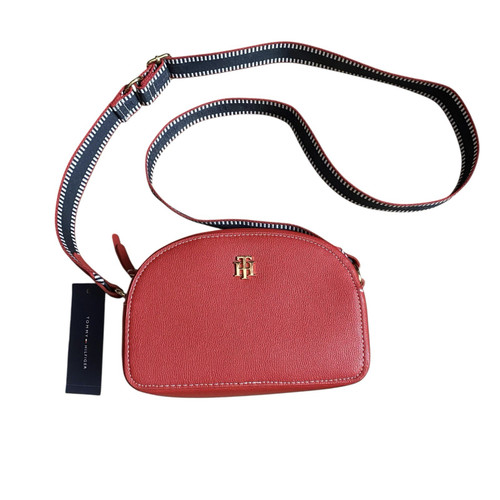 Tommy Hilfiger Red Leather Crossbody Bag Purse Adjustable Strap NWT