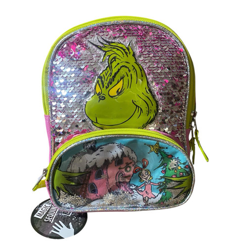 Dr. Seuss Grinch Mini Backpack Pink Magic Sequins Cindy Lou Who Kids Bag