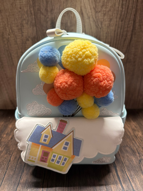 Loungefly Disney Pixar Up Floating House Pom Pom Mini Backpack Bag