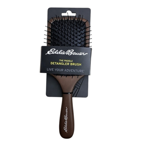 Eddie Bauer Paddle Detangler Hair Brush Wooden Handle Ball Tip Bristles New