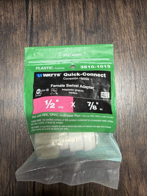 Watts 3510-1013 1/2” CTS x 7/8” BC Female Swivel Adapter