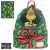 Interior view of Grinch Christmas present mini-backpack with spacious main compartment and zipper closure.